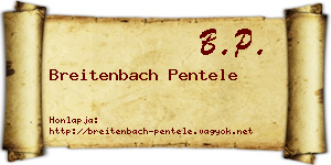 Breitenbach Pentele névjegykártya